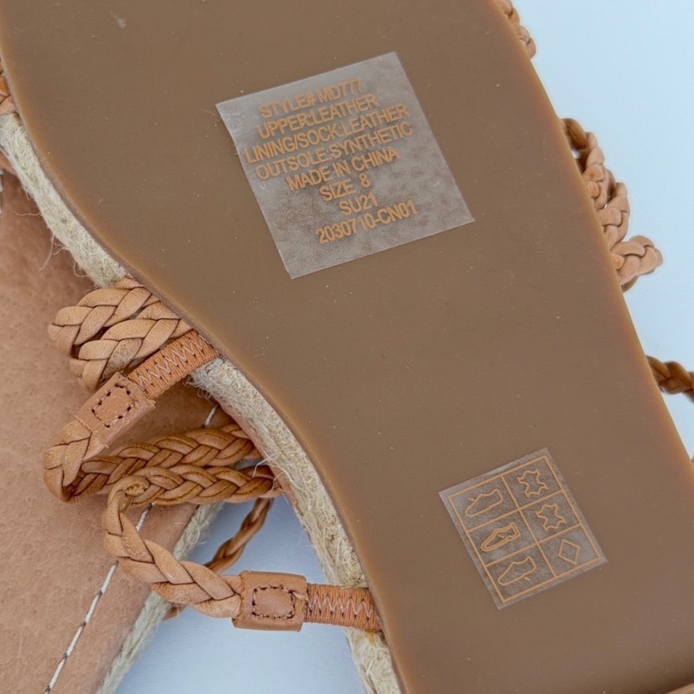 Madewell The Braided Boardwalk Espadrille Slide Sandals English Saddle MD777 8 - Picture 4 of 16